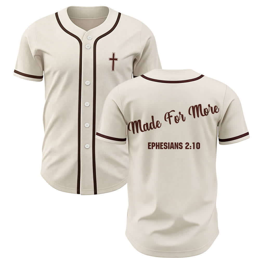 Christianartworkshop Maglia da baseball unisex Made For More Ephesians 2:10 - Albicocca - 5XL - image 25