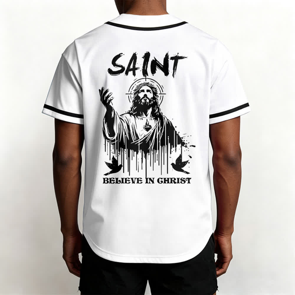 Christianartworkshop Maglia da baseball unisex "Saint Believe In Christ" - image 1