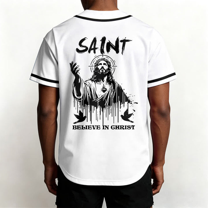 Christianartworkshop Maglia da baseball unisex "Saint Believe In Christ" - image 1