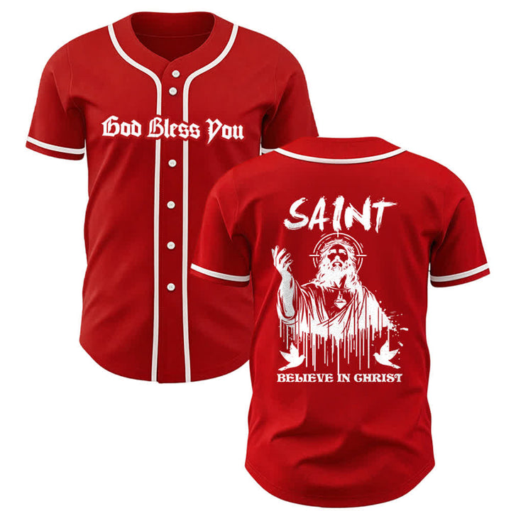 Christianartworkshop Maglia da baseball unisex "Saint Believe In Christ" - Rosso - 5XL - image 10
