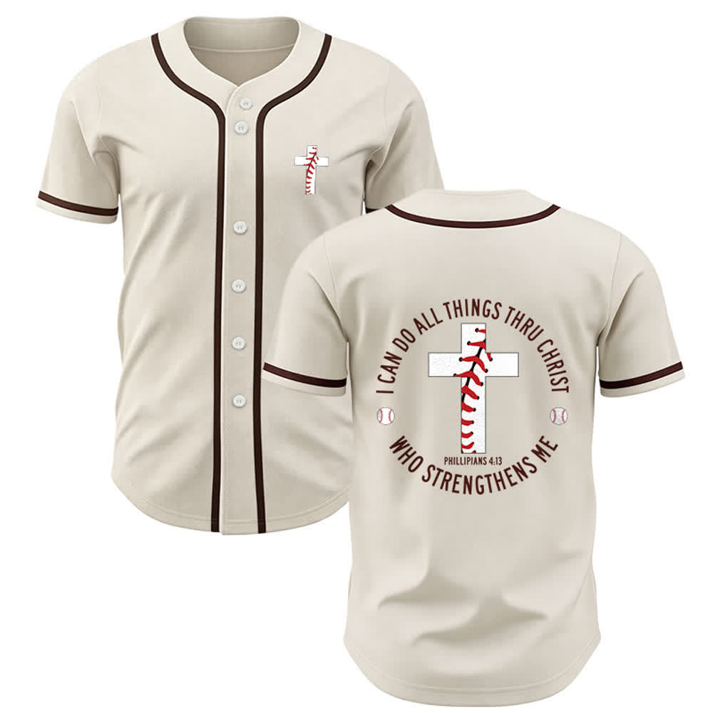 Christianartworkshop Filippesi 4:13 Posso fare ogni cosa Maglia da baseball unisex - Albicocca - 5XL - image 0