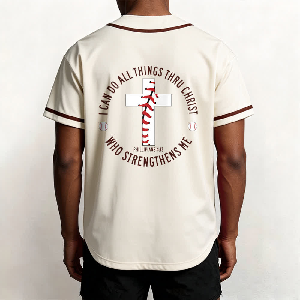 Christianartworkshop Filippesi 4:13 Posso fare ogni cosa Maglia da baseball unisex - image 1