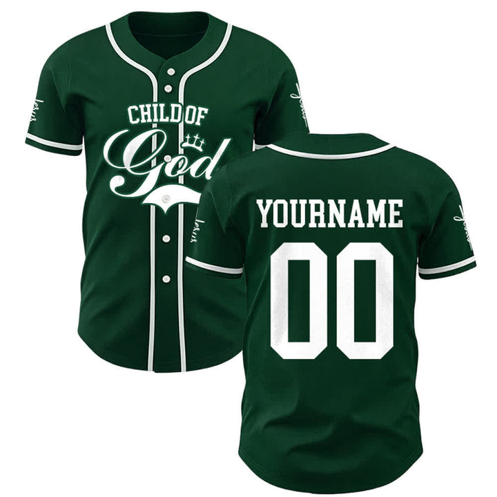 Christianartworkshop Child Of God Maglia da baseball unisex personalizzata con nome e numero - Verde - 5XL - Nome & Numero personalizzati - image 23