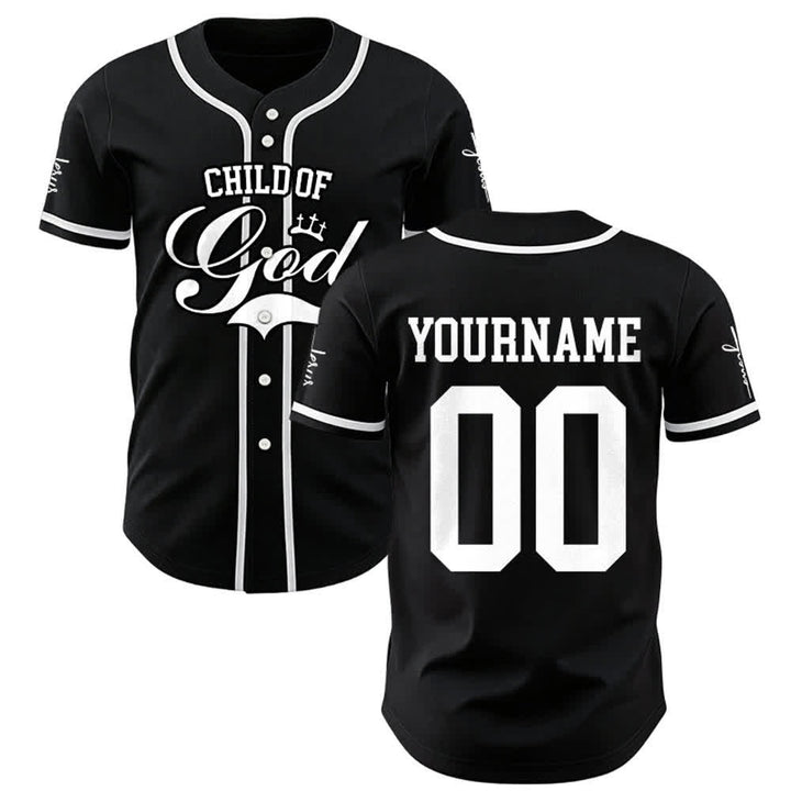 Christianartworkshop Child Of God Maglia da baseball unisex personalizzata con nome e numero - Nero - 5XL - Nome & Numero personalizzati - image 8