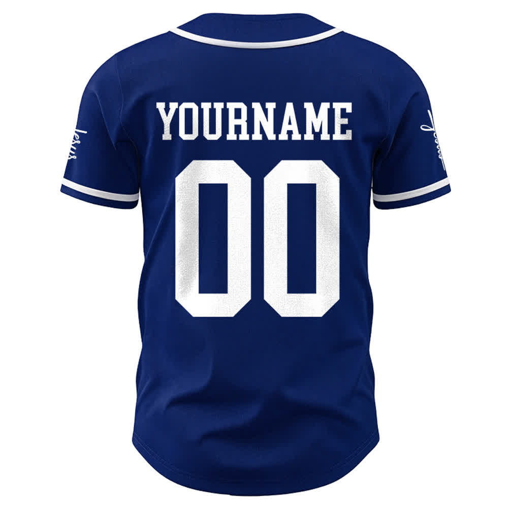 Christianartworkshop Maglia da baseball unisex personalizzata con nome e numero personalizzati per la squadra di Gesù in grassetto - image 7