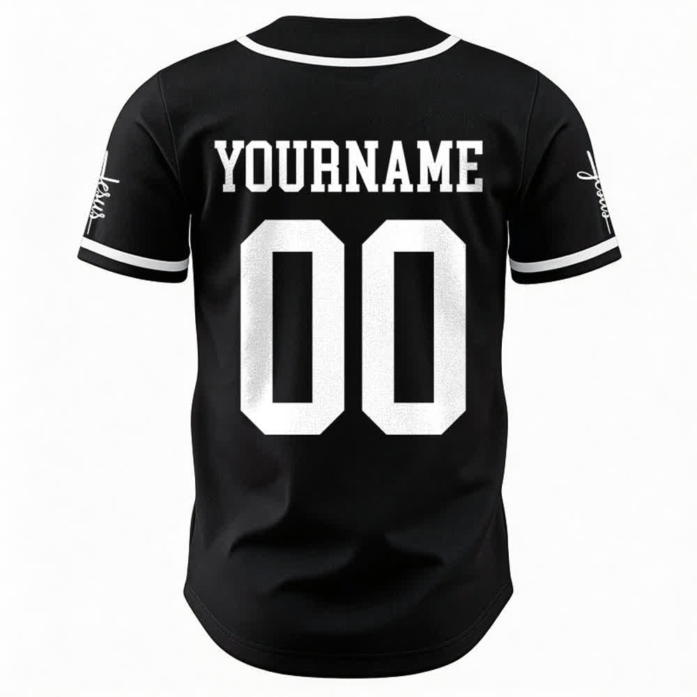 Christianartworkshop Maglia da baseball unisex personalizzata con nome e numero personalizzati per la squadra di Gesù in grassetto - image 13
