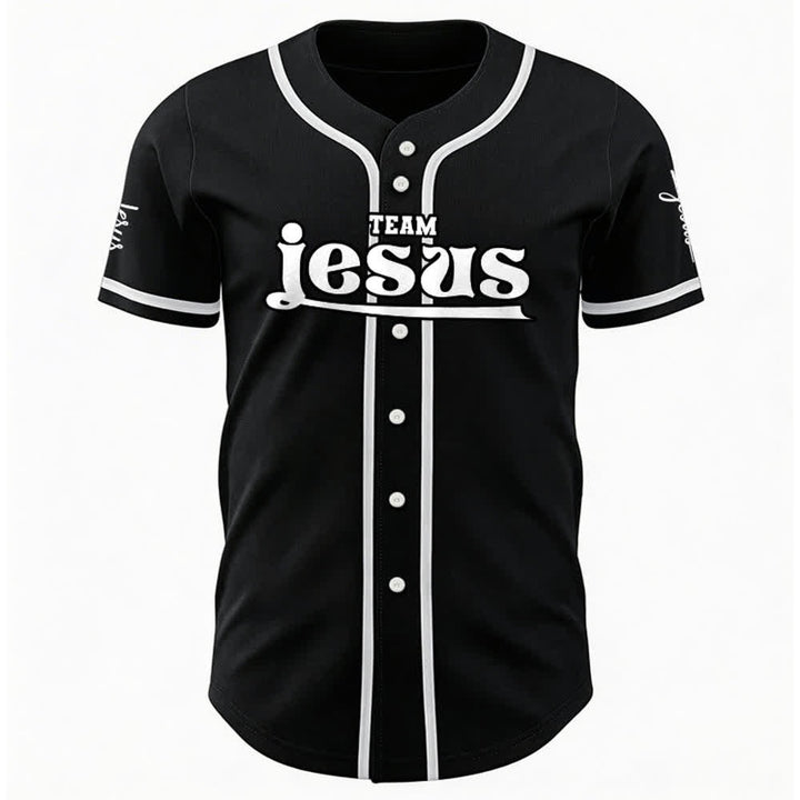 Christianartworkshop Maglia da baseball unisex personalizzata con nome e numero personalizzati per la squadra di Gesù in grassetto - image 12