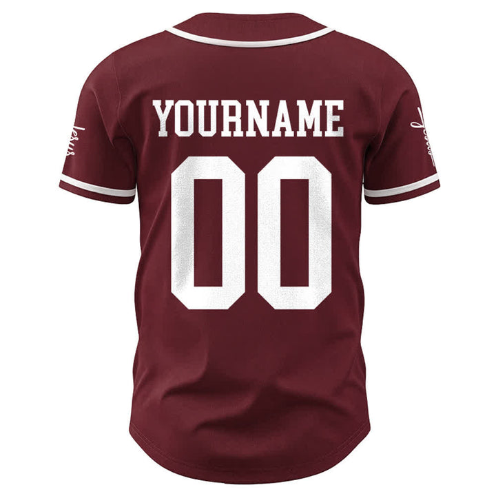 Christianartworkshop Maglia da baseball unisex personalizzata con nome e numero personalizzati per la squadra di Gesù in grassetto - image 19