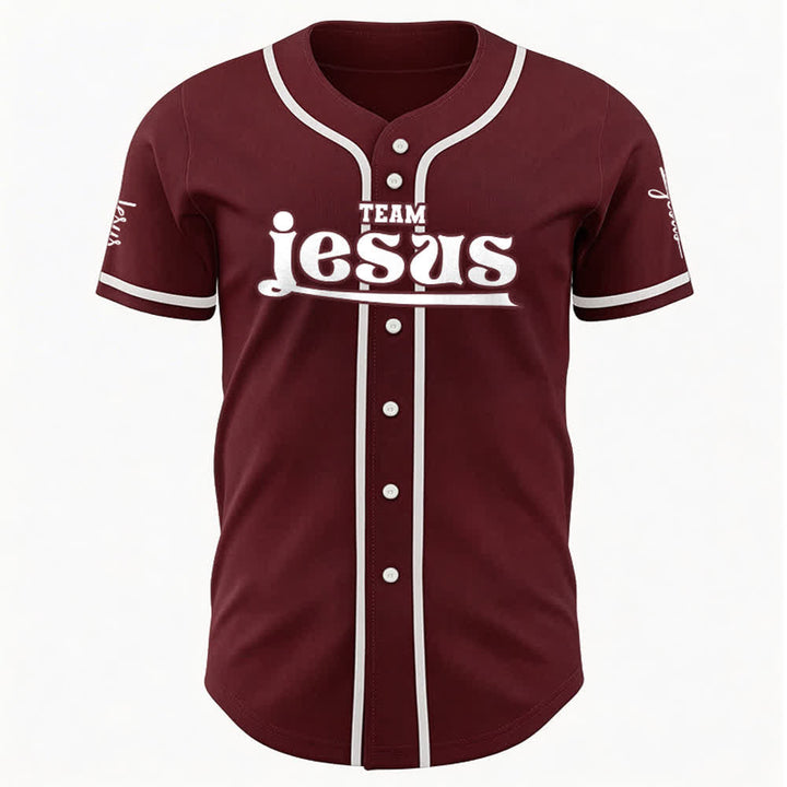 Christianartworkshop Maglia da baseball unisex personalizzata con nome e numero personalizzati per la squadra di Gesù in grassetto - image 18