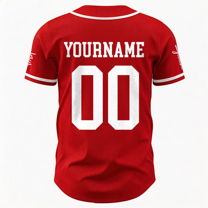 Christianartworkshop Maglia da baseball unisex personalizzata con nome e numero personalizzati per la squadra di Gesù in grassetto - image 16
