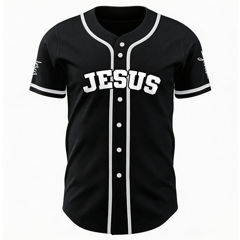 Christianartworkshop Maglia da baseball unisex personalizzata con Gesù Classico Abbigliamento Sportivo Personalizzato - image 6
