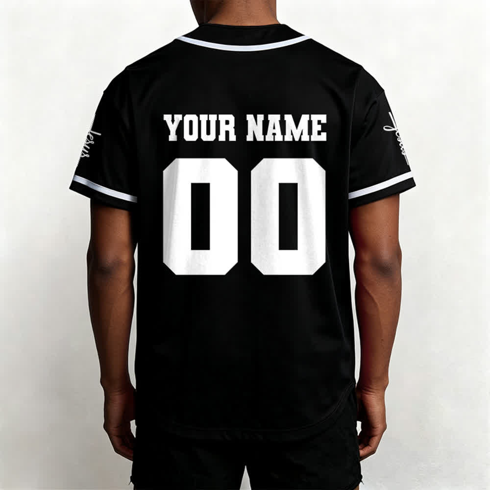 Christianartworkshop Maglia da baseball unisex personalizzata con Gesù Classico Abbigliamento Sportivo Personalizzato - image 3
