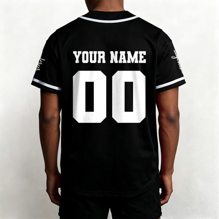 Christianartworkshop Maglia da baseball unisex personalizzata con Gesù Classico Abbigliamento Sportivo Personalizzato - image 3
