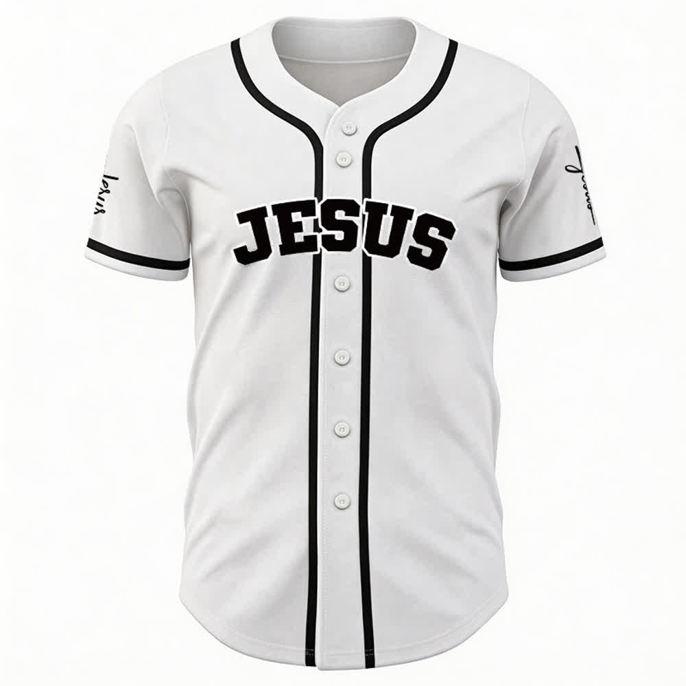 Christianartworkshop Maglia da baseball unisex personalizzata con Gesù Classico Abbigliamento Sportivo Personalizzato - image 9