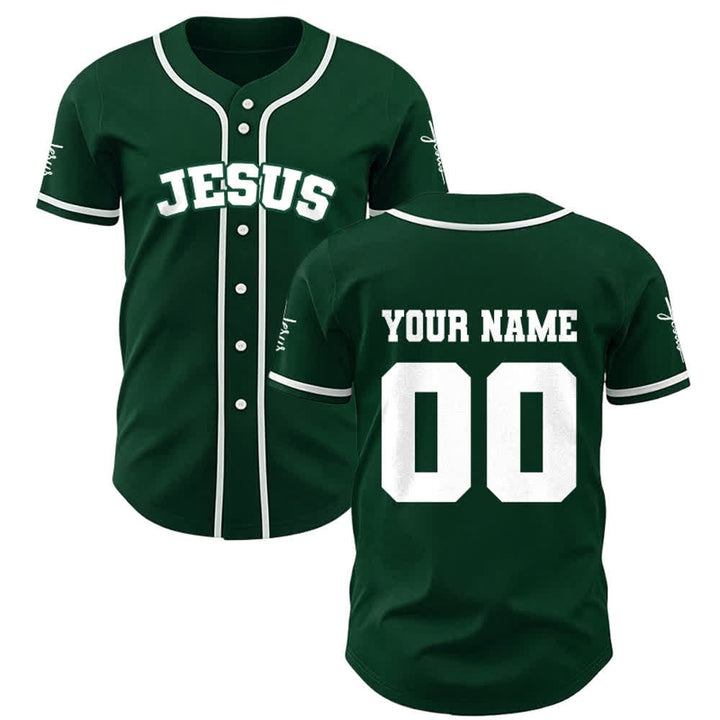 Christianartworkshop Maglia da baseball unisex personalizzata con Gesù Classico Abbigliamento Sportivo Personalizzato - Verde - 5XL - Nome & Numero personalizzati - image 23