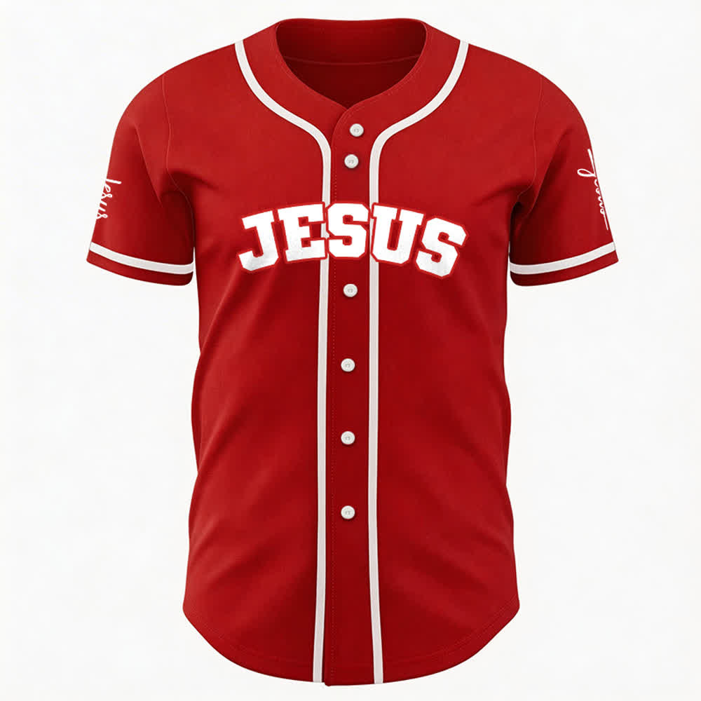 Christianartworkshop Maglia da baseball unisex personalizzata con Gesù Classico Abbigliamento Sportivo Personalizzato - image 12