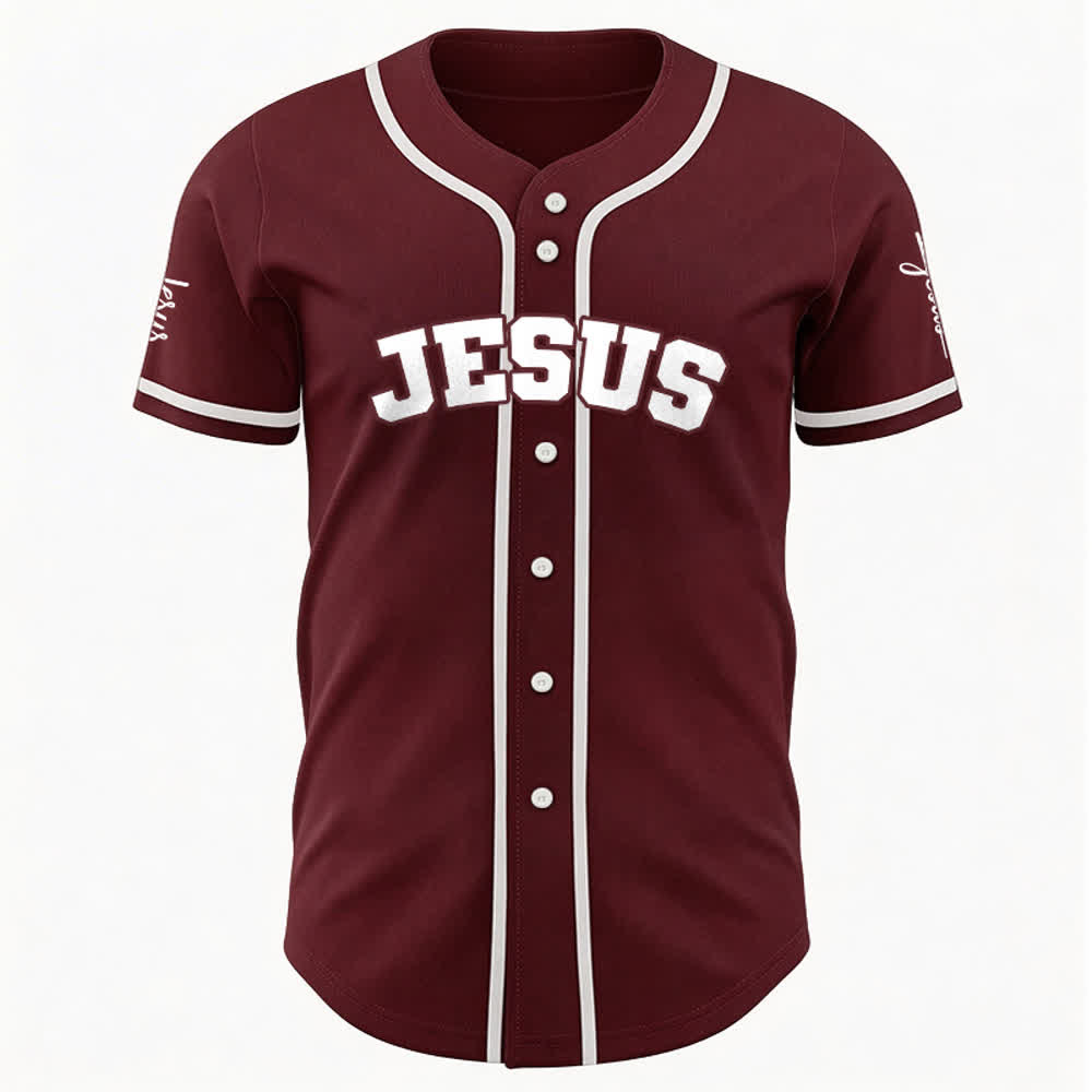 Christianartworkshop Maglia da baseball unisex personalizzata con Gesù Classico Abbigliamento Sportivo Personalizzato - image 15