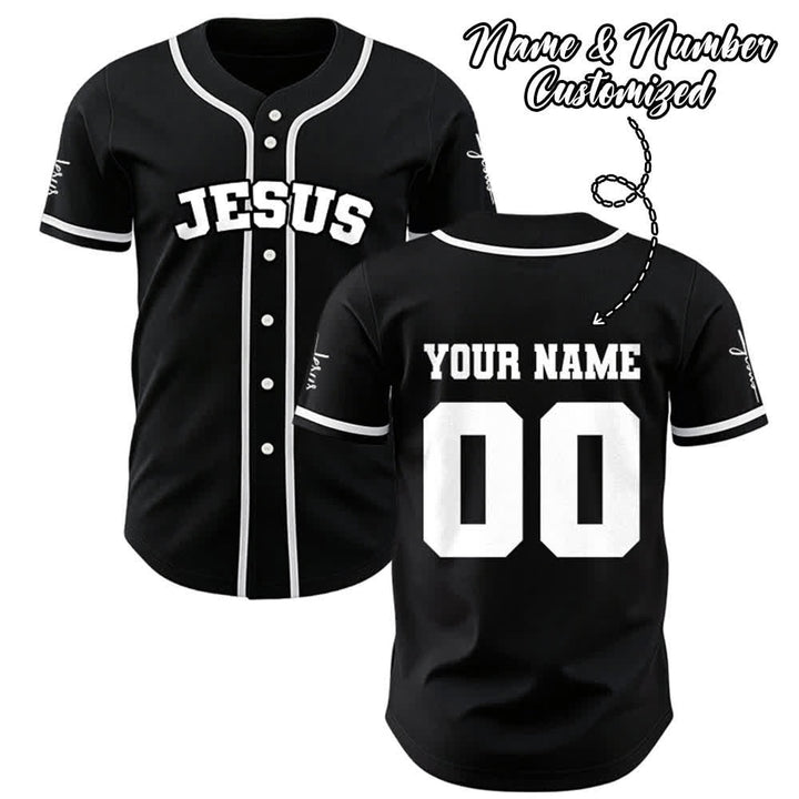 Christianartworkshop Maglia da baseball unisex personalizzata con Gesù Classico Abbigliamento Sportivo Personalizzato - image 0