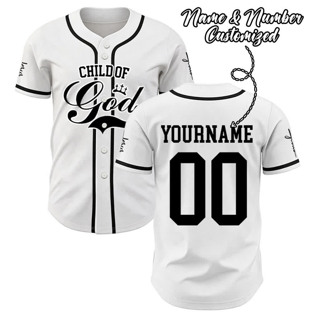 Christianartworkshop Child Of God Maglia da baseball unisex personalizzata con nome e numero - image 0