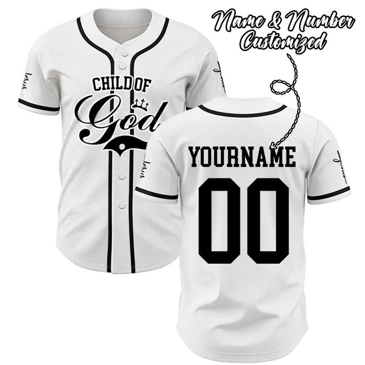 Christianartworkshop Child Of God Maglia da baseball unisex personalizzata con nome e numero - image 0