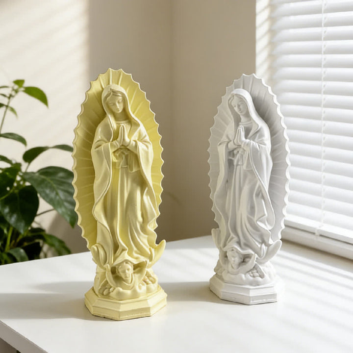 Christianartworkshop Statua moderna della Madonna di Guadalupe: Decorazione per la casa in stile cristiano - Giallo - image 14