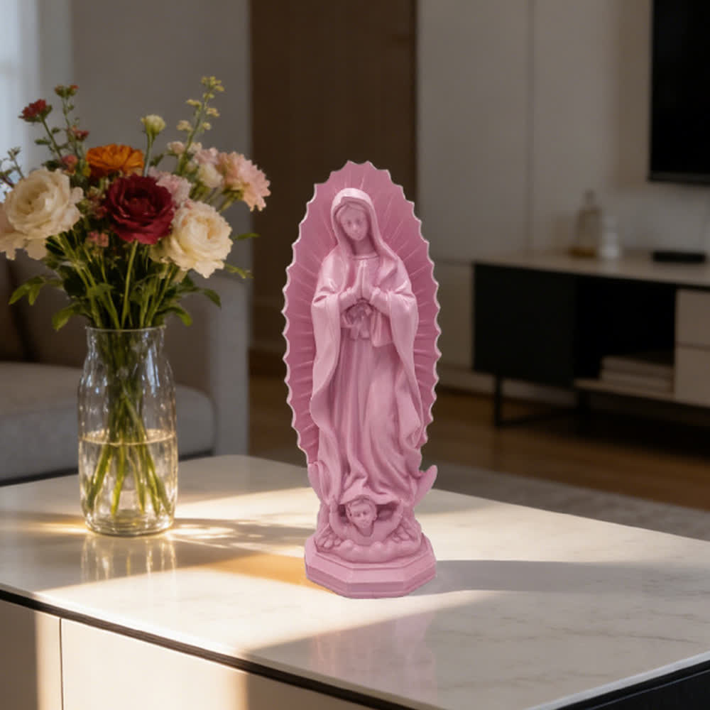 Christianartworkshop Statua moderna della Madonna di Guadalupe: Decorazione per la casa in stile cristiano - Rosa - image 19