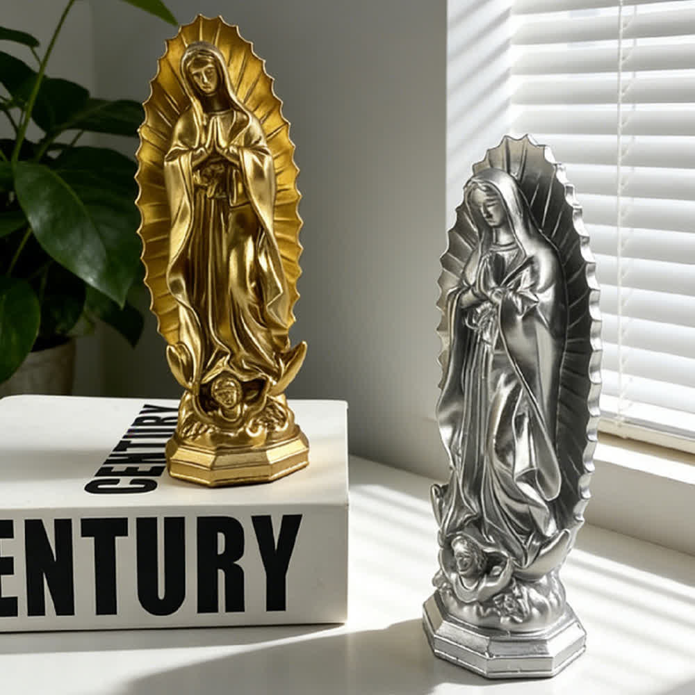 Christianartworkshop Statua moderna della Madonna di Guadalupe: Decorazione per la casa in stile cristiano - D'oro - image 17