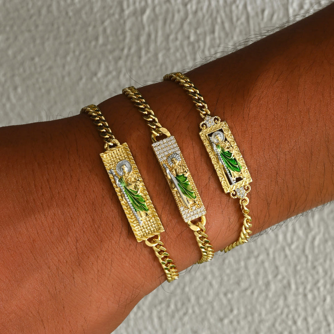 Christianartworkshop Collezione di bracciali placcati in rame di San Giuda: emblema di speranza divina e grazia miracolosa - image 1