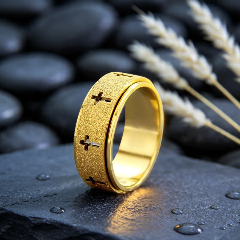 Christianartworkshop Anello antistress con croce girevole: emblema di fede incrollabile. - image 7