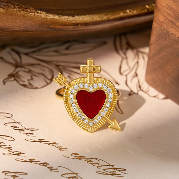 Christianartworkshop Collezione di anelli multi-design Sacro Cuore: emblema dell'amore divino - Sacro Cuore A (dalla taglia US 7 alla US 9) - image 2
