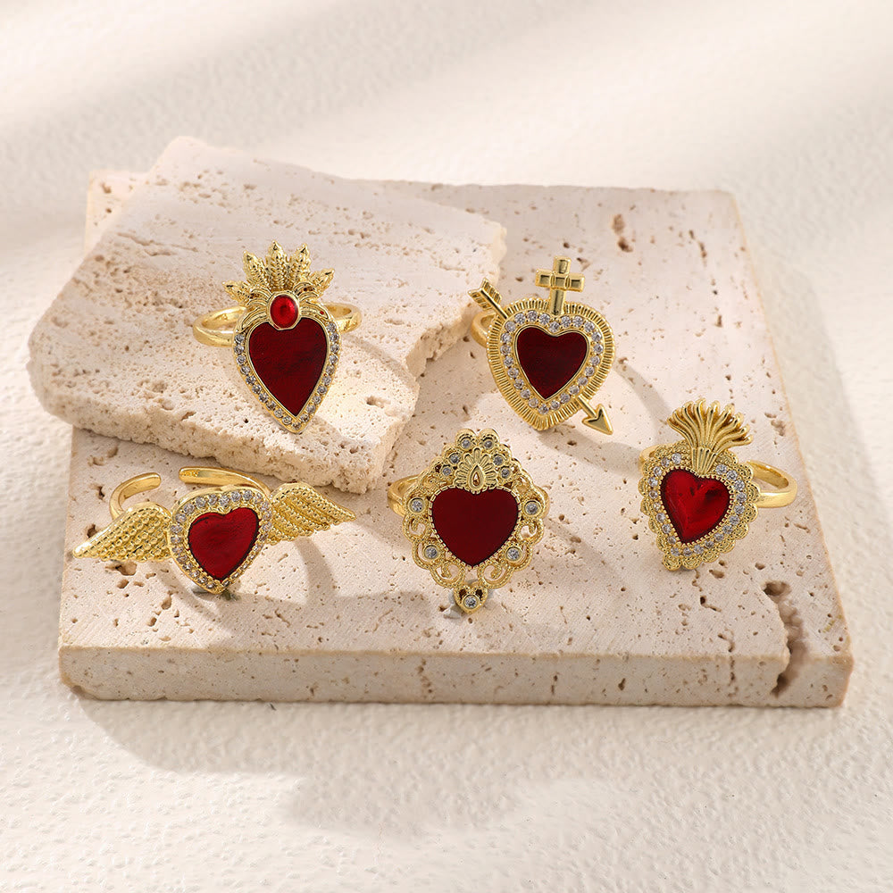 Christianartworkshop Collezione di anelli multi-design Sacro Cuore: emblema dell'amore divino - image 1