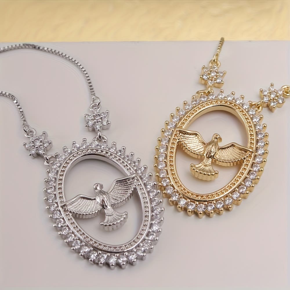 Christianartworkshop Collana con ciondolo ovale a forma di colomba con zirconi cubici: emblema della pace divina e dello Spirito Santo - image 3