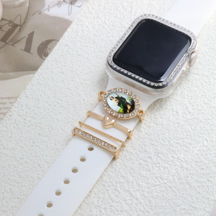 Christianartworkshop Set di ciondoli per cinturino iWatch con zirconi della Madonna: porta con te la luce dell'amore mariano. - Verde - image 6
