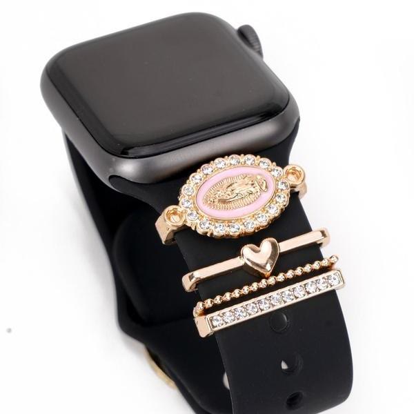 Christianartworkshop Set di ciondoli per cinturino iWatch con zirconi della Madonna: porta con te la luce dell'amore mariano. - image 2