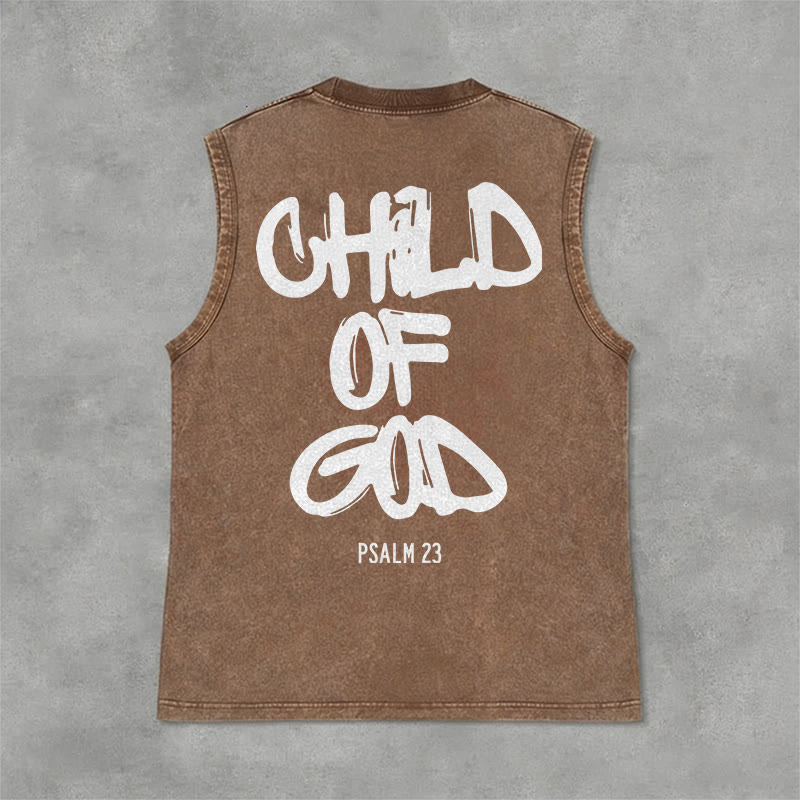 Canotta unisex lavata CHILD OF GOD di Christianartworkshop - Marrone - 2XL - image 4
