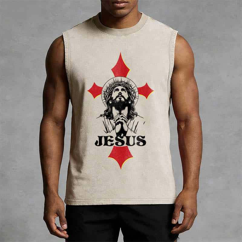 Christianartworkshop Canotta unisex lavata con scritta JESUS - image 1
