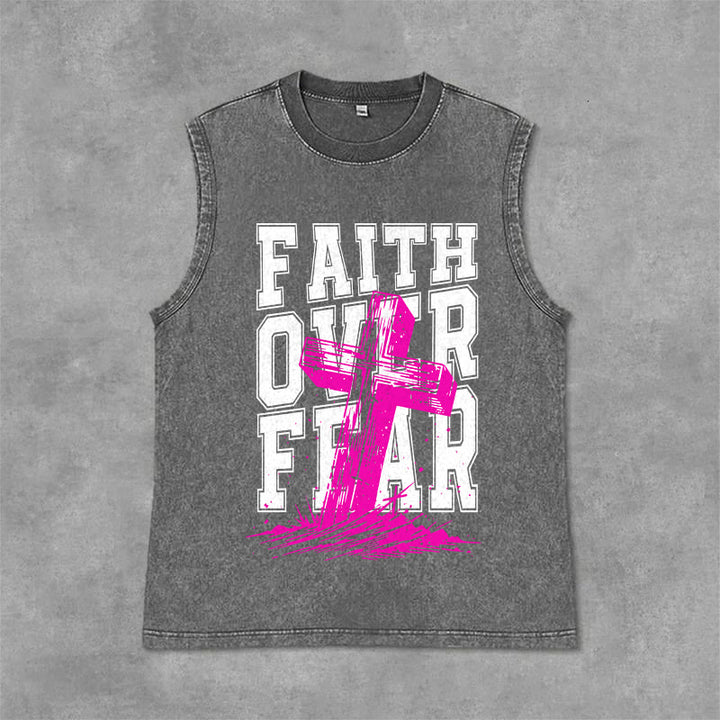 Christianartworkshop Canotta unisex lavata FAITH OVER FEAR - Grigio - 2XL - image 6