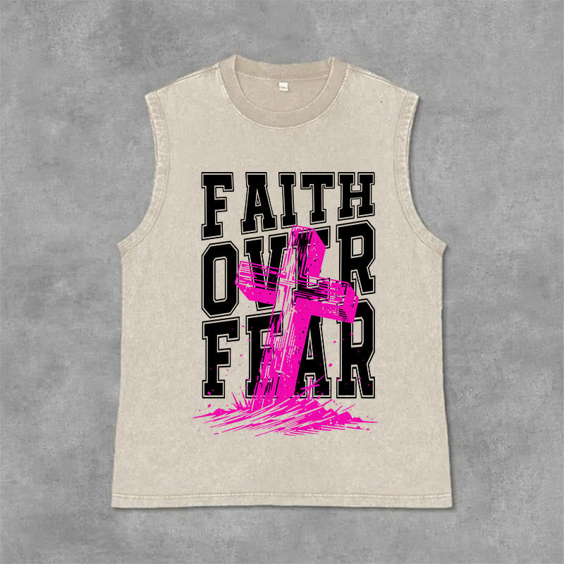 Christianartworkshop Canotta unisex lavata FAITH OVER FEAR - Beige - 2XL - image 9
