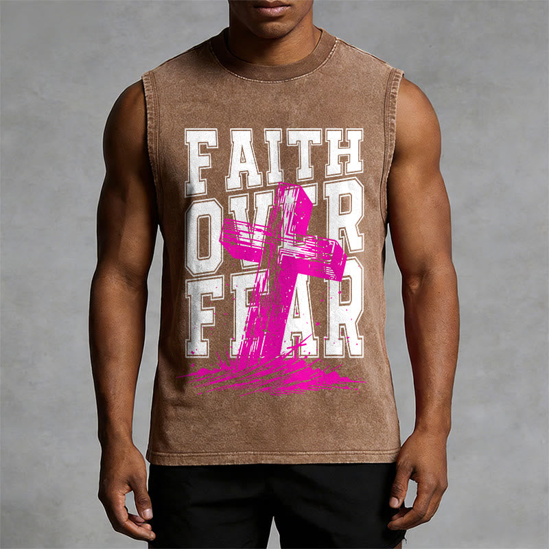 Canotta unisex lavata Christianartworkshop FAITH OVER FEAR - image 4