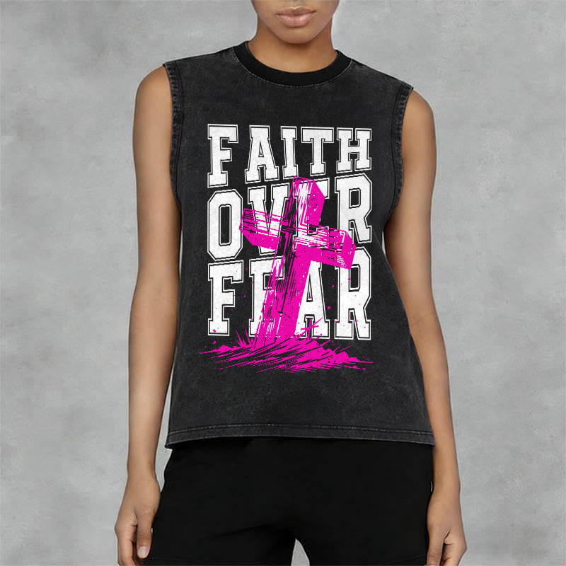 Canotta unisex lavata Christianartworkshop FAITH OVER FEAR - image 2