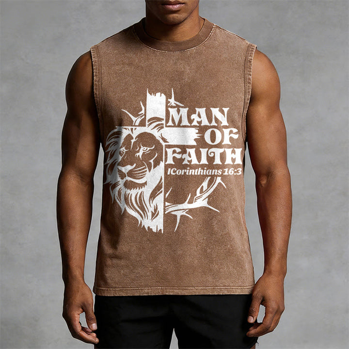 Christianartworkshop Canotta unisex MAN OF FAITH con effetto lavato - image 7