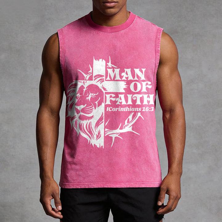 Christianartworkshop Canotta unisex MAN OF FAITH con effetto lavato - image 13