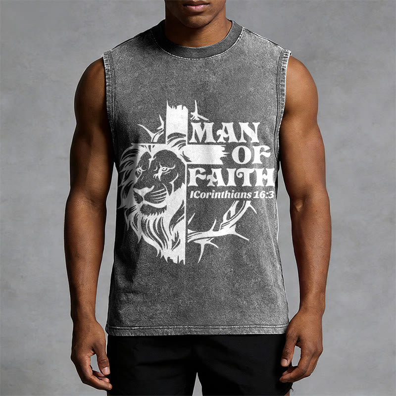 Christianartworkshop Canotta unisex MAN OF FAITH con effetto lavato - image 10