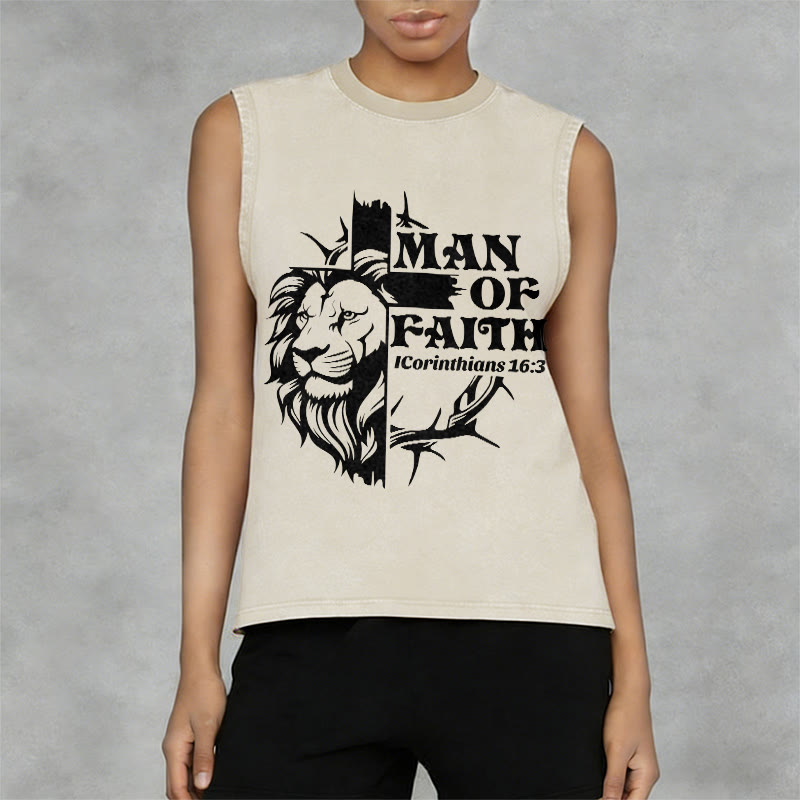 Christianartworkshop Canotta unisex MAN OF FAITH con effetto lavato - image 2
