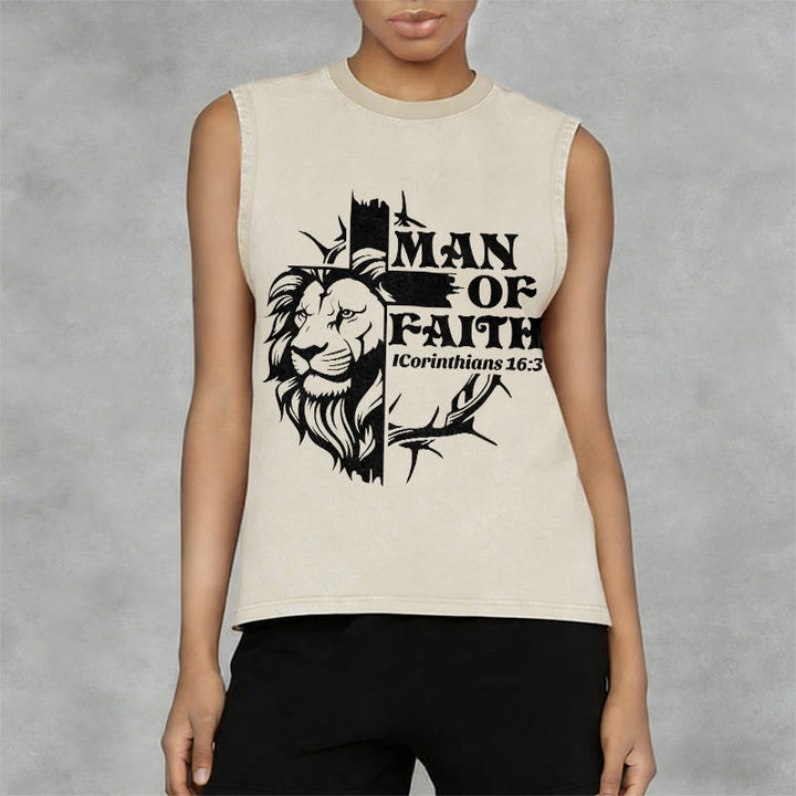 Christianartworkshop Canotta unisex MAN OF FAITH con effetto lavato - image 2