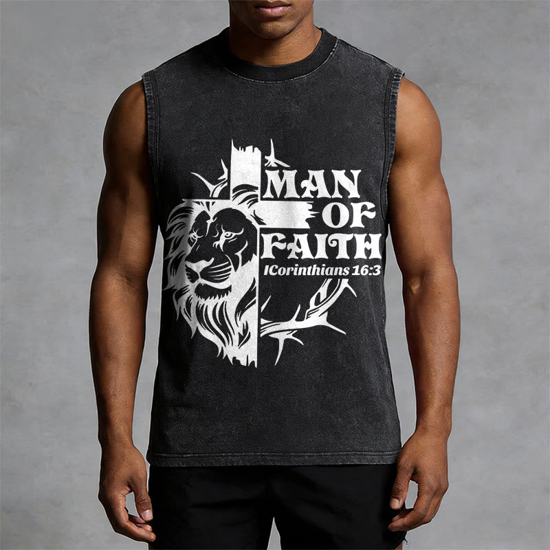 Christianartworkshop Canotta unisex MAN OF FAITH con effetto lavato - image 4