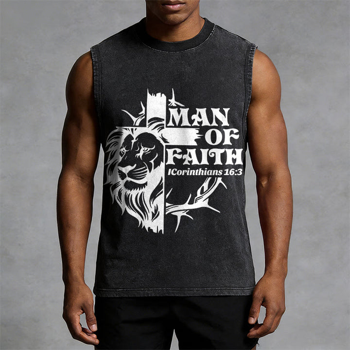 Christianartworkshop Canotta unisex MAN OF FAITH con effetto lavato - image 4