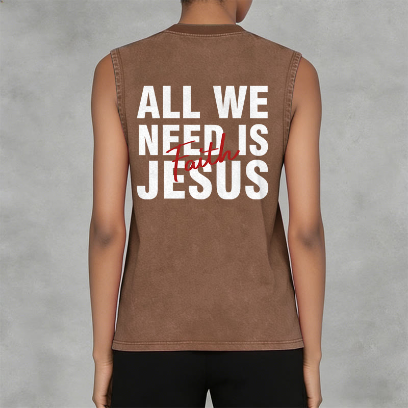 Canotta unisex lavata Christianartworkshop ALL WE NEED IS JESUS - image 6