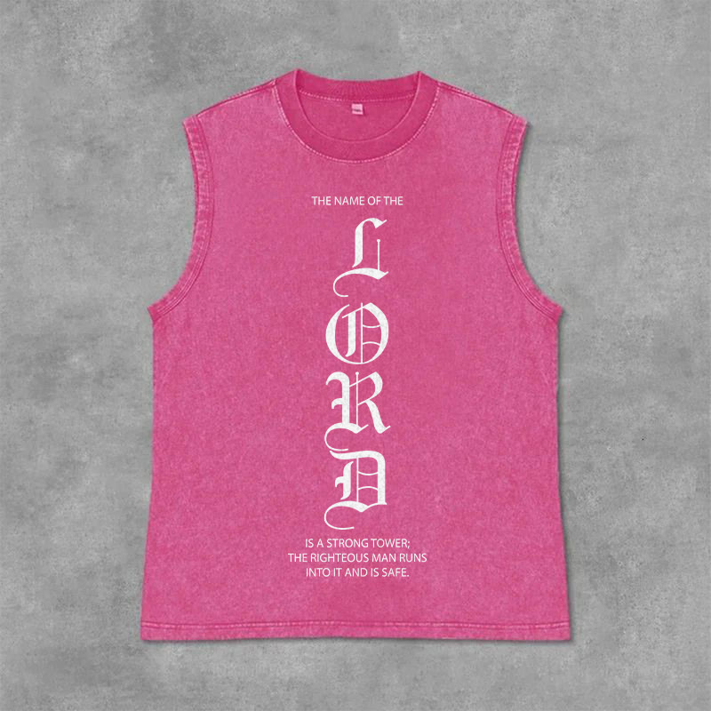 Christianartworkshop Canotta unisex LORD con effetto lavato - Rosa - 2XL - image 12