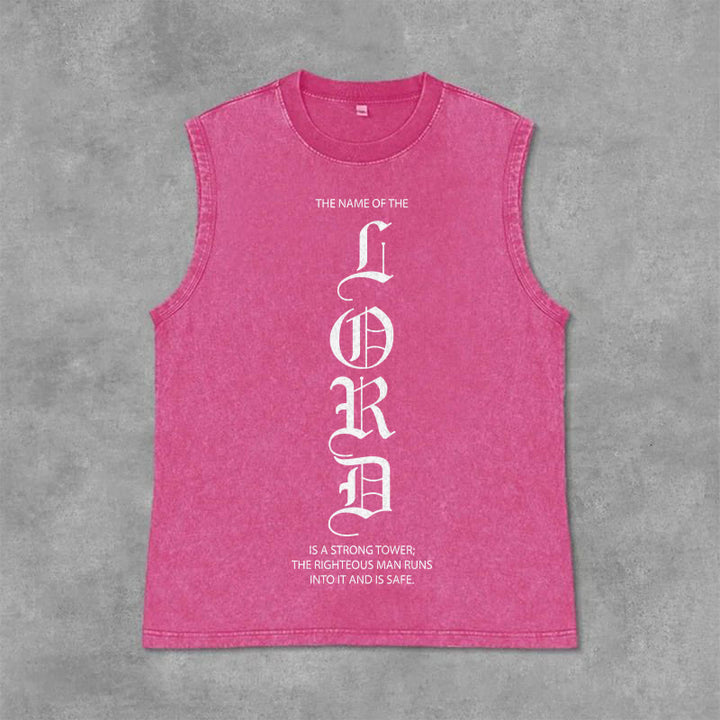 Canotta unisex lavata con scritta "LORD" Christianartworkshop - Rosa - 2XL - image 12